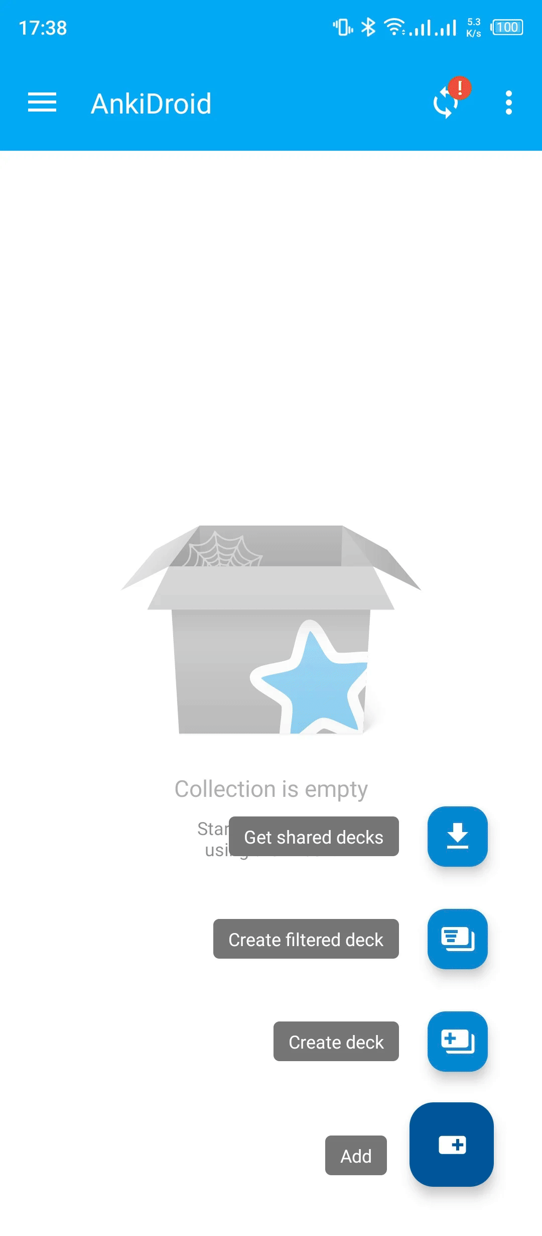 Animated walkthrough: 7-step process of downloading the Kaishi 1.5k shared deck in AnkiDroid. Cycles every 6 seconds, infinite loop.
