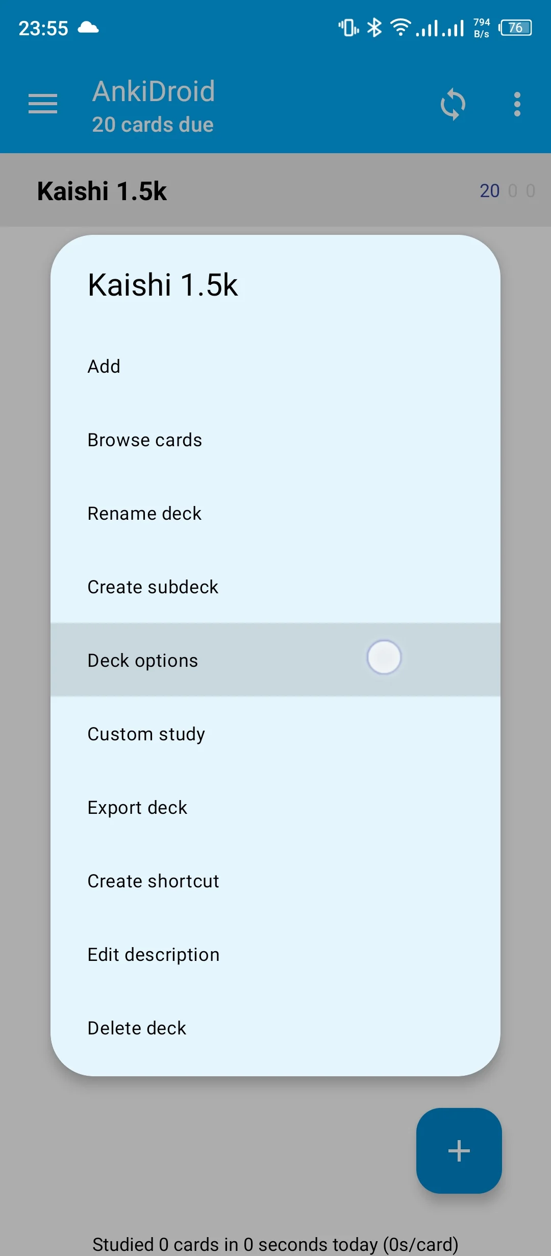 AnkiDroid Flashcards - Deck Options