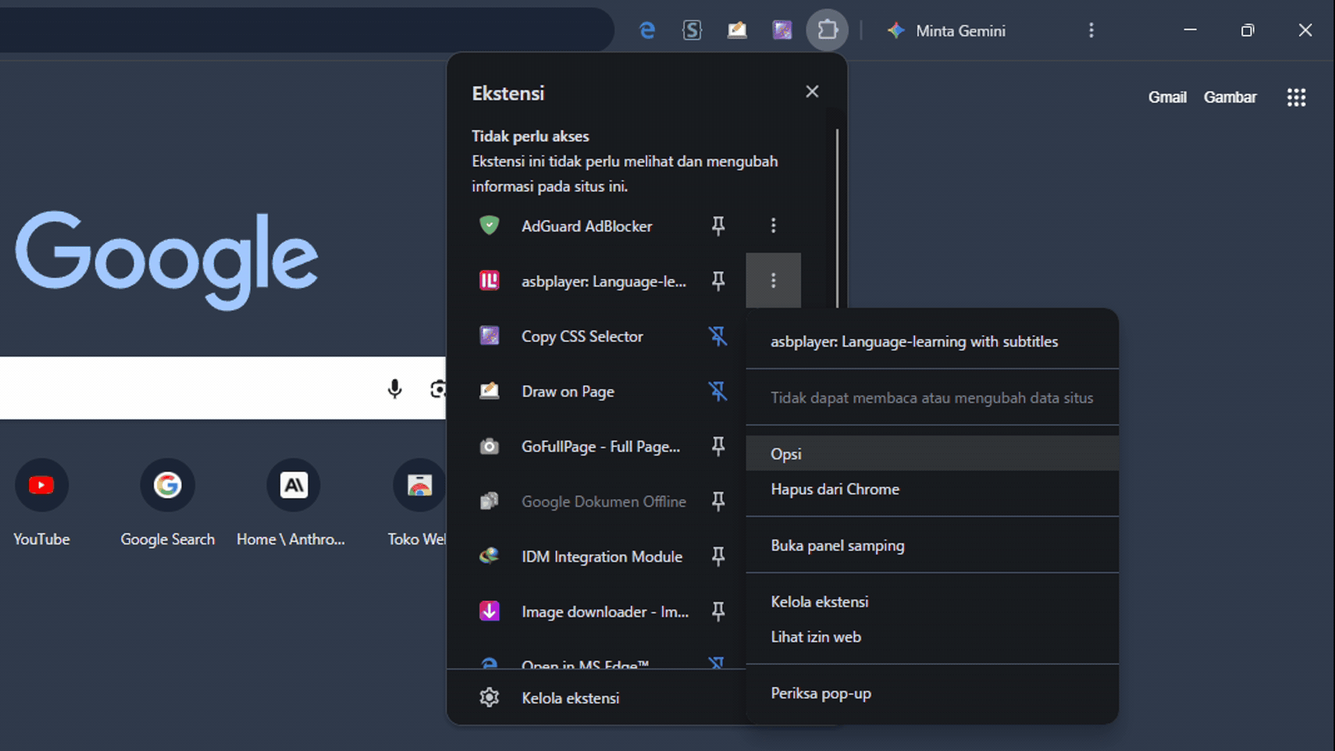 Asbplayer Chrome extension settings import