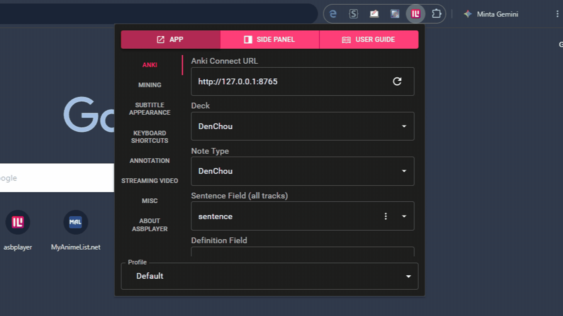 Asbplayer webapp video player walkthrough