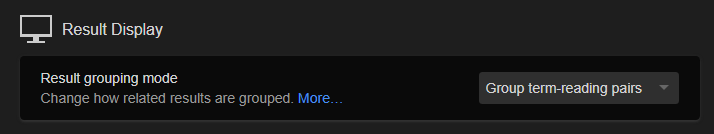 Yomitan Result Display Setting