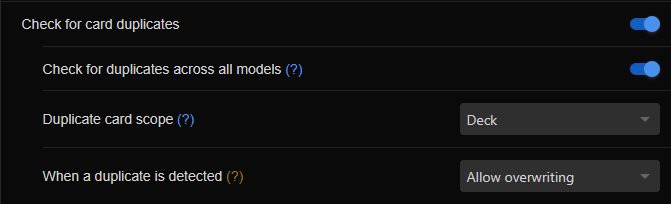 Allow Overwriting setting